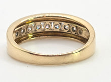 Load image into Gallery viewer, 2374: Vintage; 18ct Gold 9 Natural Round Full Cut Diamonds (0.5ct) Channel Set Ring