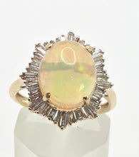 Load image into Gallery viewer, 1964: Vintage: 14ct Gold Welo Opal (3.93ct) Diamonds (1.28ct) Ring