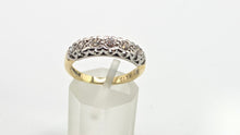 Load image into Gallery viewer, 2034: Vintage: 18ct Gold 7 Diamonds Half Hoop Ring-From 1977