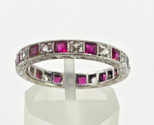 Load image into Gallery viewer, 2569: Vintage & Rare 9ct White Gold Rubies Spinels Full Eternity Ring- From 1963