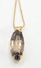 Load image into Gallery viewer, 2581: Vintage: 9ct Gold Marquise Cut Smokey Quartz Pendant & Necklace