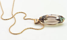 Load image into Gallery viewer, 2581: Vintage: 9ct Gold Marquise Cut Smokey Quartz Pendant & Necklace