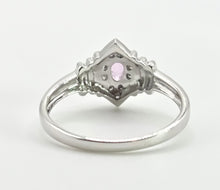 Load image into Gallery viewer, 6428- Vintage 9ct White Gold Pink Sapphire 10 Natural Sparkling Diamonds Dress Ring