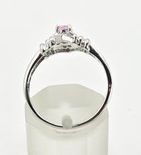 Load image into Gallery viewer, 6428- Vintage 9ct White Gold Pink Sapphire 10 Natural Sparkling Diamonds Dress Ring