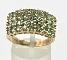 Load image into Gallery viewer, 2611: Vintage; 9ct Gold 32 Green Garnets Statement Ring- Fabulous