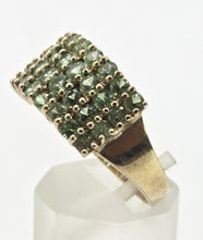 Load image into Gallery viewer, 2611: Vintage; 9ct Gold 32 Green Garnets Statement Ring- Fabulous