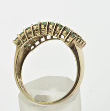 Load image into Gallery viewer, 2611: Vintage; 9ct Gold 32 Green Garnets Statement Ring- Fabulous