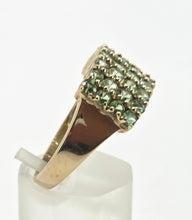 Load image into Gallery viewer, 2611: Vintage; 9ct Gold 32 Green Garnets Statement Ring- Fabulous