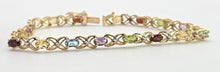 Load image into Gallery viewer, 0622: Vintage: 9ct Gold Mult-Gem Openwork Link Bracelet