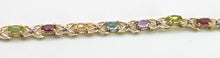 Load image into Gallery viewer, 0622: Vintage: 9ct Gold Mult-Gem Openwork Link Bracelet
