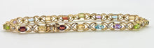 Load image into Gallery viewer, 0622: Vintage: 9ct Gold Mult-Gem Openwork Link Bracelet