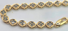 Load image into Gallery viewer, 0623: Vintage 9ct Gold Blue & Green Topaz Link Bracelet