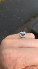 Load image into Gallery viewer, 6345  Vintage: 9ct Gold Garnets Diamonds Trilogy Ring