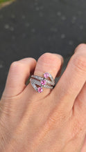 Load image into Gallery viewer, 2505 Vintage: 9ct White Gold Pink & White Sapphires Statement Ring