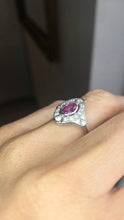 Load image into Gallery viewer, 2479: Rare Platinum Pink Sapphire 20 Diamonds Art Deco Style Cluster Ring