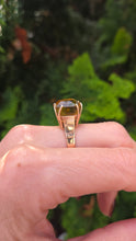 Load image into Gallery viewer, 2430 Vintage: Rare 9ct Gold Large Square Cut Yellow Citrine (12ct) Statement Ring
