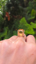 Load image into Gallery viewer, 2430 Vintage: Rare 9ct Gold Large Square Cut Yellow Citrine (12ct) Statement Ring