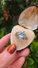 Load image into Gallery viewer, 6283 Vintage; Statement 9ct Gold 7 Swiss Blue Topaz Cocktail Ring