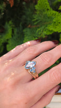 Load image into Gallery viewer, 6283 Vintage; Statement 9ct Gold 7 Swiss Blue Topaz Cocktail Ring