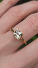 Cargar imagen en el visor de la galería, 2537; Vintage & Exquisite Cushion Cut Mint Green Spinel Solitaire Ring