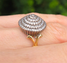 Load image into Gallery viewer, 2560: Vintage 18ct Gold Natural Diamonds (1.25ct) Tiered Cluster Ring
