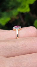 Load image into Gallery viewer, 2587: Vintage: 9ct Gold Padparadscha & White Sapphires Dress Ring