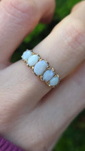 Load image into Gallery viewer, 6336 Vintage; 9ct Gold 5 White Opals Dress Ring-From 1972