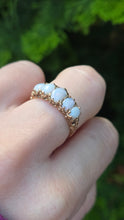 Load image into Gallery viewer, 6336 Vintage; 9ct Gold 5 White Opals Dress Ring-From 1972