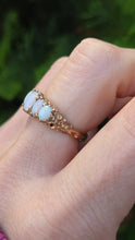 Load image into Gallery viewer, 6336 Vintage; 9ct Gold 5 White Opals Dress Ring-From 1972