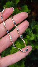 Load image into Gallery viewer, 2382: Vintage: 9ct Gold Blue Sapphires Natural Diamonds Link Bracelet (18cm)