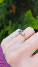 Load image into Gallery viewer, 2496: Vintage Exquisite 18ct Gold Amethyst Twin Round Full Cut Diamonds