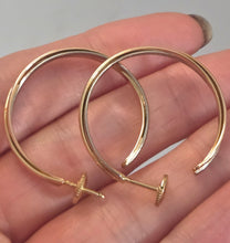 Load image into Gallery viewer, 2692: Vintage 18ct TRI Gold Yellow, Rose & White Gold Cartier Large Hooped Earrings- Pristine