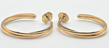 Load image into Gallery viewer, 2692: Vintage 18ct TRI Gold Yellow, Rose & White Gold Cartier Large Hooped Earrings- Pristine