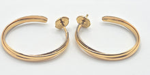 Load image into Gallery viewer, 2692: Vintage 18ct TRI Gold Yellow, Rose & White Gold Cartier Large Hooped Earrings- Pristine