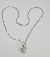 Load image into Gallery viewer, 2695: Vintage: 18ct White Gold Designer Link Diamonds Pearls Necklace -Pristine