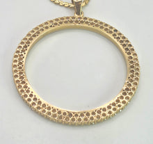 Load image into Gallery viewer, 2694 Vintage 18ct Gold (3.5ct) Diamond Disc Pendant (4.9cm) & Necklace