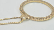 Load image into Gallery viewer, 2694 Vintage 18ct Gold (3.5ct) Diamond Disc Pendant (4.9cm) & Necklace