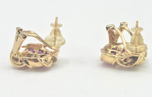 Load image into Gallery viewer, 2684: Vintage 9ct Gold Rubies Lovers Knot Stud Earrings- Reassuring weight