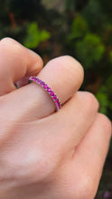 Load image into Gallery viewer, 1881- Vintage 18ct White Gold 11 Rubies Half-Eternity Stacker Ring