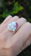 Load image into Gallery viewer, 6212 Vintage/Antique: (1940's) 18ct Gold Japanese Toshikane Porcelain Ring-