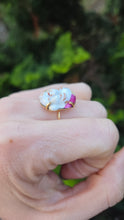 Load image into Gallery viewer, 6212 Vintage/Antique: (1940's) 18ct Gold Japanese Toshikane Porcelain Ring-