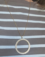 Load image into Gallery viewer, 2694 Vintage 18ct Gold (3.5ct) Diamond Disc Pendant (4.9cm) & Necklace