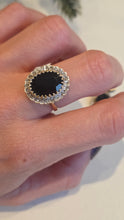 Load image into Gallery viewer, 0594: Vintage: 9ct Gold Australian Blue Sapphire 24 Diamonds Diana Cluster Ring