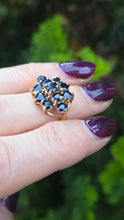Load image into Gallery viewer, 6364: Vintage: 9ct Australian Blue Sapphire Cluster Ring- From 1979