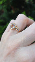 Load image into Gallery viewer, 6326 Vintage: 9ct Gold Violet Blue Tanzanites Heart- Set Ring