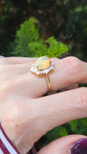 Load image into Gallery viewer, 1964: Vintage: 14ct Gold Welo Opal (3.93ct) Diamonds (1.28ct) Ring