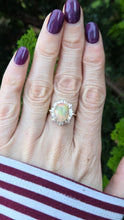 Load image into Gallery viewer, 1964: Vintage: 14ct Gold Welo Opal (3.93ct) Diamonds (1.28ct) Ring