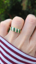 Load image into Gallery viewer, 1105 Vintage: 18ct Gold Emeralds & Natural Sparkling Diamonds Dress Ring