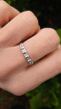 Load image into Gallery viewer, 2131: Vintage: 9ct White Gold 5 Natural Sparkling Diamonds Stacker/Half-Eternity Ring