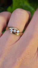 Load image into Gallery viewer, 2267 Vintage: 9ct Gold Round Full Cut Natural Diamond's Cross-Over Ring